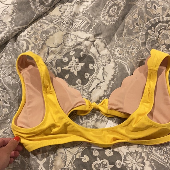 NWT yellow scalloped J. Crew bikini top - Picture 3 of 3